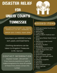 Unico County, Tennessee Disaster Relief 